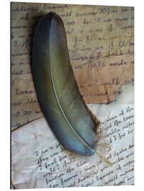 Magnettafel Stillleben mit Feder und Briefen