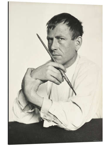 Alubild Otto Dix mit Pinsel