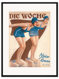 Gerahmter Kunstdruck Schwimmer am Start