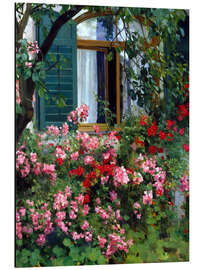 Aluminium print At the flower window