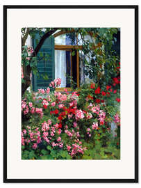 Gerahmter Kunstdruck Am Blumenfenster