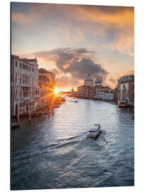 Tableau en aluminium Grand Canal au coucher du soleil, Venise