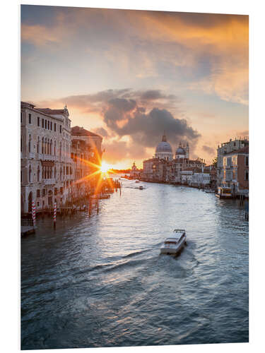 Foam board print Grand Canal at sunset, Venice