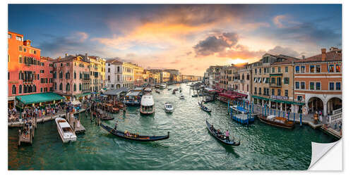 Selvklebende plakat Sunset over the Grand Canal