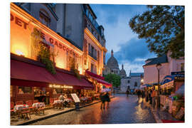 Print på skumplade Street scene in Montmartre, Paris