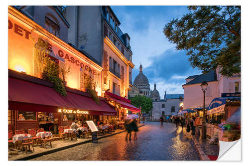 Wall sticker Street scene in Montmartre, Paris