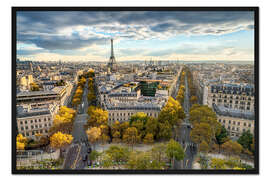 Gerahmter Kunstdruck Blick über die Dächer von Paris