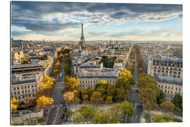 Quadro em plexi-alumínio View over the rooftops of Paris