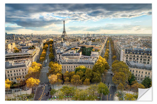 Wandsticker Blick über die Dächer von Paris