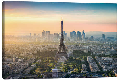 Canvas print Parisian skyline with Eiffel tower