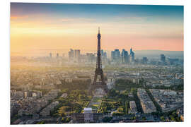 Foam board print Parisian skyline with Eiffel tower