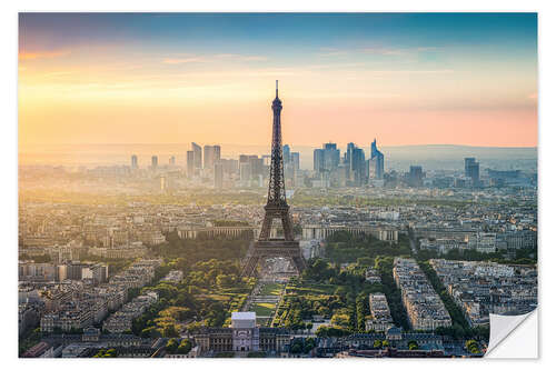 Naklejka na ścianę Parisian skyline with Eiffel tower