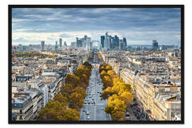 Gerahmter Kunstdruck Blick auf La Defense, Paris