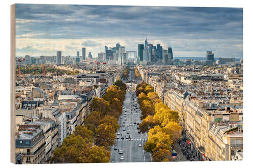 Holzbild Blick auf La Defense, Paris