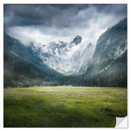 Sisustustarra Alps panorama with fog and clouds