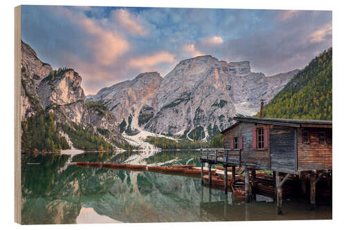 Wood print Pragser Wildsee