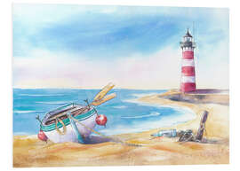 PVC print Beach with lighthouse