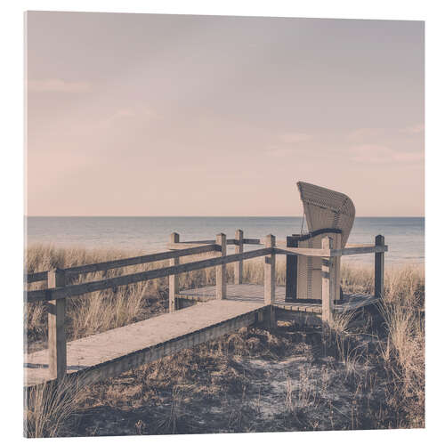 Acrylic print Beach chair on the Baltic Sea