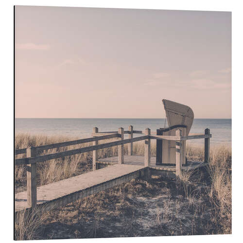 Aluminium print Beach chair on the Baltic Sea