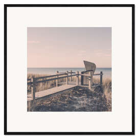 Framed art print Beach chair on the Baltic Sea