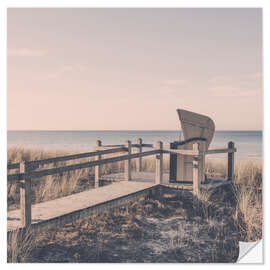 Naklejka na ścianę Beach chair on the Baltic Sea