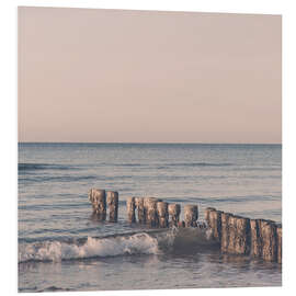 Foam board print Pink hour at the Baltic Sea