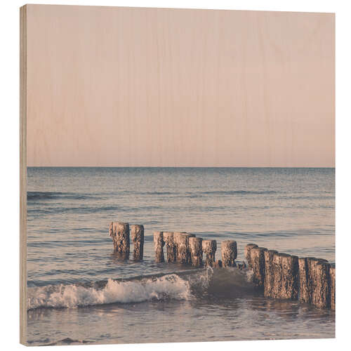 Hout print Pink hour at the Baltic Sea