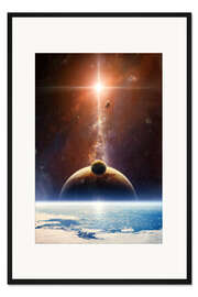 Gerahmter Kunstdruck Ausflug im All