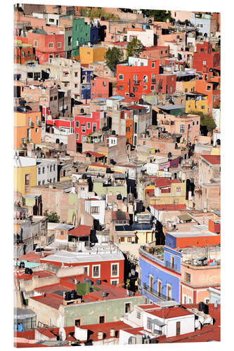 Akrylbilde Colorful houses view of mexican city Guanajuato