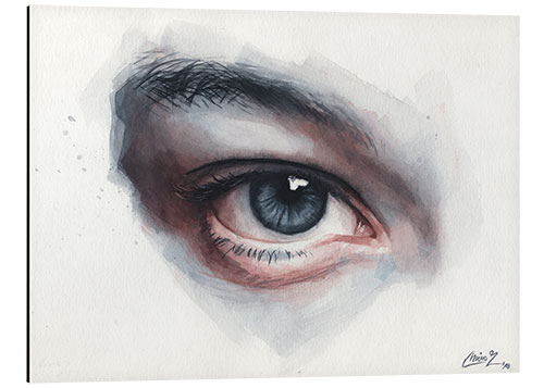 Quadro em alumínio Eye study in watercolors