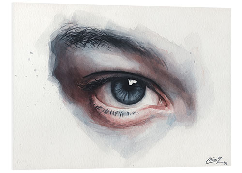 Print på skumplade Eye study in watercolors