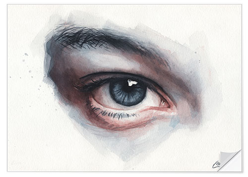 Naklejka na ścianę Eye study in watercolors