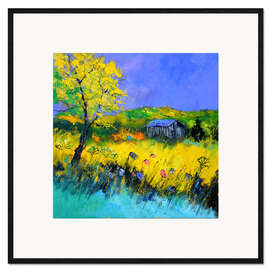 Framed art print Hut in summer landscape