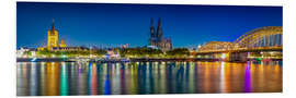 Foam board print Panorama of the Cologne skyline