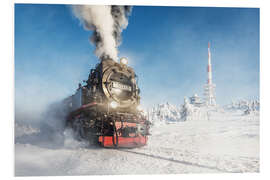 Tableau en PVC Locomotive à vapeur sur le Brocken en Allemagne