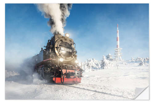 Muursticker Steam engine on the Brocken