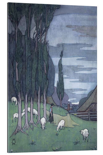 Gallery print Shepherdess with her sheep