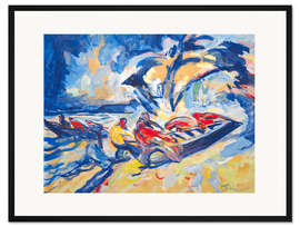 Gerahmter Kunstdruck Boote mit Fischern