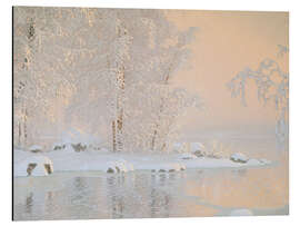 Magnettafel Landschaft mit einem gefrorenen See