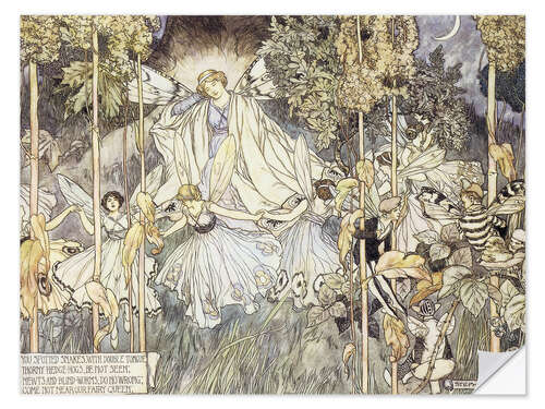 Selvklæbende plakat Fairy Midsummer Night's Dream