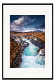 Gerahmter Kunstdruck Bruarfoss Wasserfall auf Island