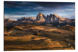 Tableau en aluminium Dolomites en automne