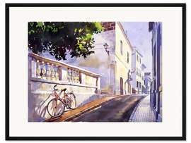 Gerahmter Kunstdruck Das rote Fahrrad