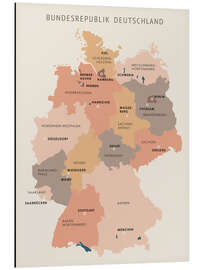 Magnettafel Bundesländer und Hauptstädte der Bundesrepublik Deutschland