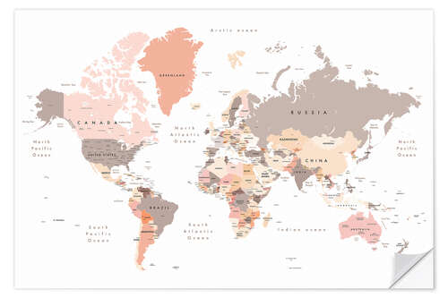 Sisustustarra Modern Map of the World