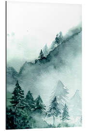 Magnettafel Abstrakter Wald in den Bergen