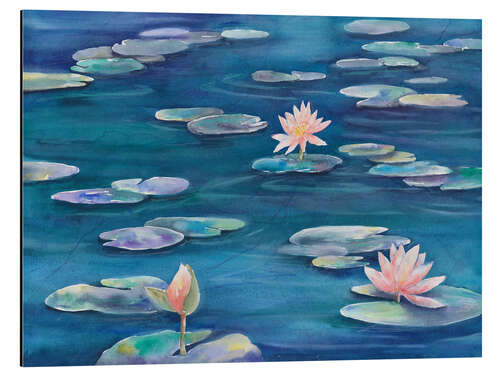 Aluminium print Water Lilies