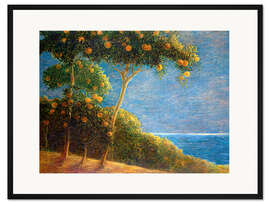 Gerahmter Kunstdruck Sonnenuntergang in Ligurien