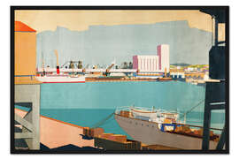 Gerahmter Kunstdruck Verladung der Orangen in Kapstadt