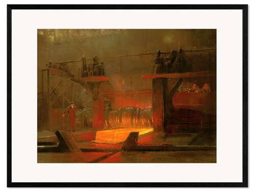Kehystetty taidepainatus Worker in the rolling mill
